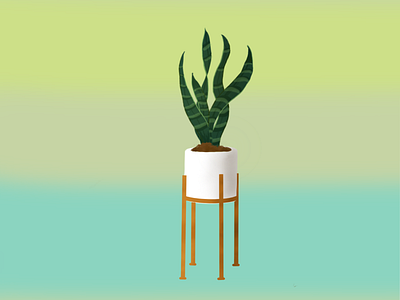 Potted plant art branding design emoji illustration logo original art sticker vector