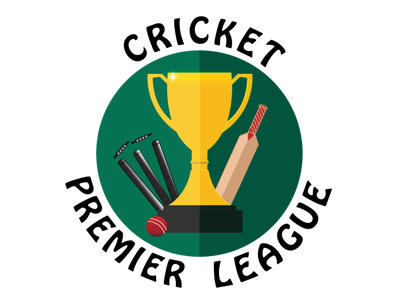 Winning Trophy cricket gold green league logo sports trophy wickets