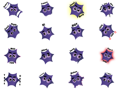 Ms Starpal Moods emoji expressions moods purple star stickers