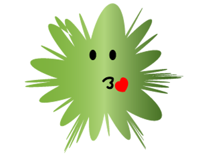 Mr. Flogree emoji green heart kiss love red sticker