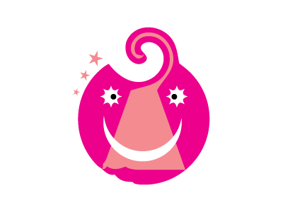 Hookey Veggie emoji expression happy magenta pink smile star sticker