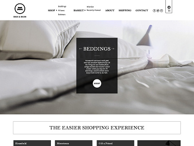 Bedding eCommerce basket deisgn design ecommerce flat grid layout minimalist monochrome store ux website