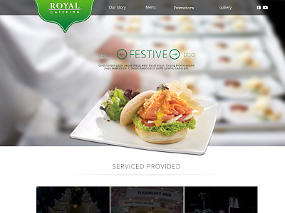 Royal Catering cafe catering design fanciful fb flat food grid interface layout restaurant website