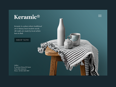 Keramic Web Experiment brand branding ceramic commerce font furniture logo retro typeface ui webdesign website website concept