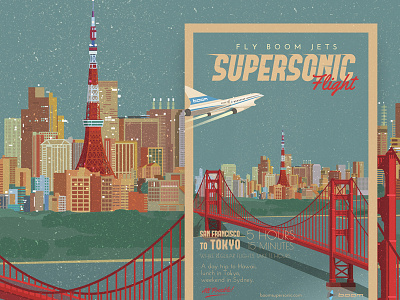 SF to Tokyo-Japan Travel Poster