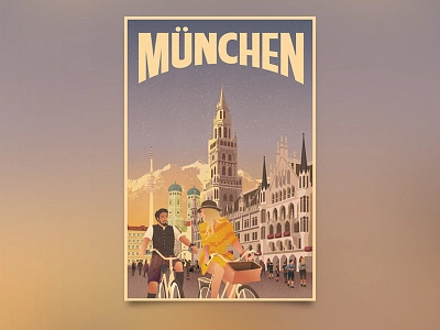 München Travel Poster germany illustration munchen munich poster travel travel poster vintage