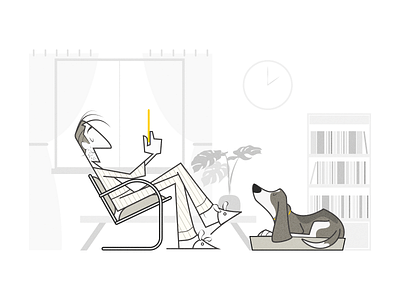 Hanging out with a basset character draw drawing illustrate illustration ilustración lines texture ui ux