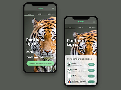 Saves animal app brand conservation design idea saves ui ux ux ui ux design