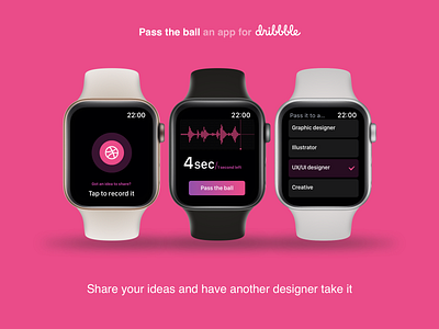 Pass the ball apple watch design dribbble app idea inspiration navigation record share ui ux design ux design