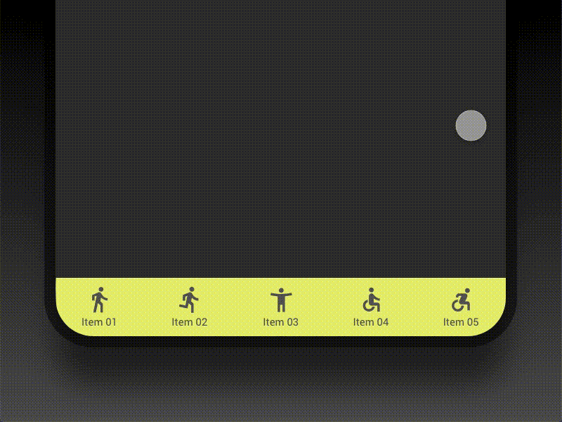 Android inspired menu bottom animation design gif inspiration menu navigation ui ux