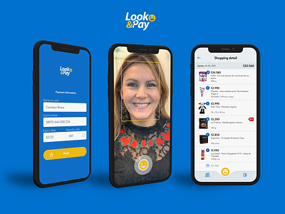 Look&Pay app brand branding face recognition idea logo payment payment app ui ux walmart