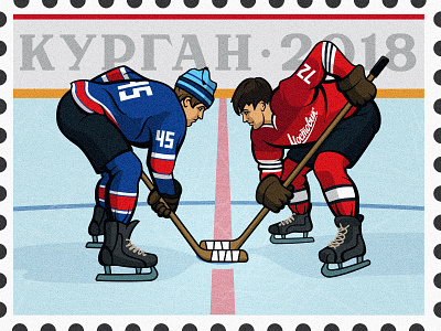 Russian classics hockey ad banner hockey field hockey player ice hockey illustration postage stamp russian hockey sport sportbranding sports stamp vector