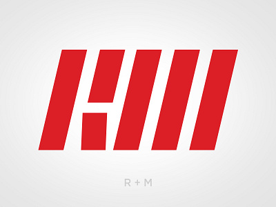 Logo for Red Machine graphicdesign ice hockey lettering logo logotype monogram logo rm sport sportbranding sportlogo