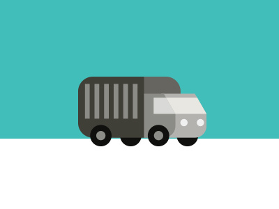 Camion flat icon illustration van vector
