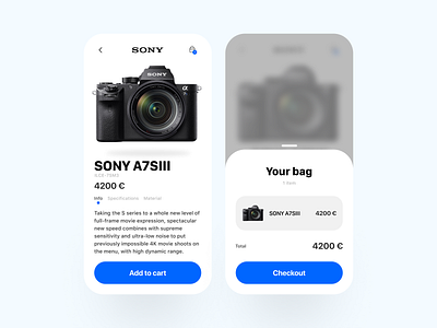 Daily UI 2 - Chekout app branding camera challenge chekout daily ui daily ui 002 design mobile ui sony ui user interface