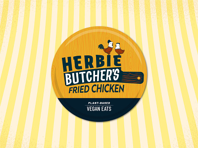 Herbie Butcher's Packaging Sticker branding chicken illustration knife label logo sticker vegan