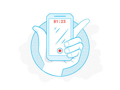 video capture spot illustration hand infographic phone record