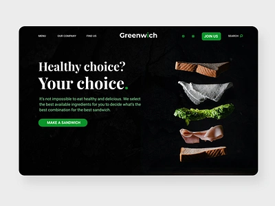 Sandwich Shop Landing Page branding css3 design figma food green health html5 landing page design landingpage sandwich shop ui web