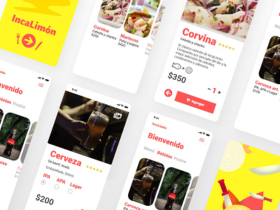 Peruvian Food App adobe photoshop adobe xd app ceviche comida food illustration interface peru peruvian ui ux uxui