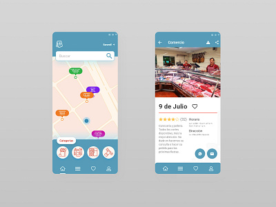 Market Finder App UI adobe xd app application comercios finder map mapa maps market ui ui design ux uxui