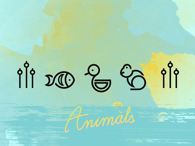 Minimalist animals animals brand duck fish frog isologotype logo minimalist
