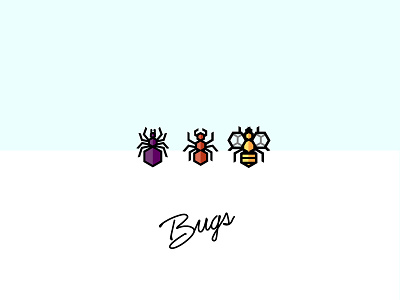 Bugs animals ants bees brand bugs illustration illustrator logo minimalism spider