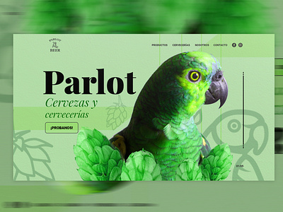 Parlot Beer - front web design beer cerveza green hop html css html5 lupulo parrot web webdesign