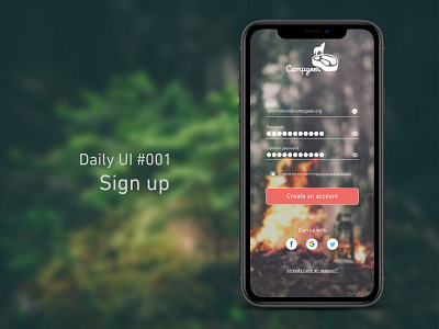 Daily UI Challenge #001 / SignUp app dailyui dailyui 001 dailyuichallenge design interface signup ui ux web