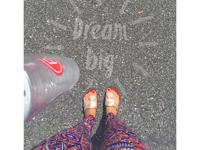 Dream Big Sidewalk barre illustration lettered quotes lettering pure barre