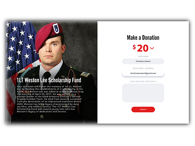 Scholarship Fund Donation Page army charity donation fund georgia landing page scholarship ui ux webpage weston lee