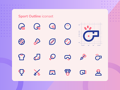 Iconset : Sport Outline android app application blue flat free icon iconfinder iconset identity ios justas modern outline sport ui ux vector web website