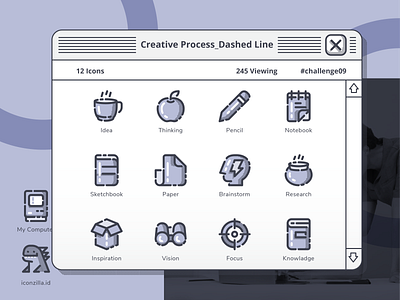 Icon : Creative Process Dashed Line