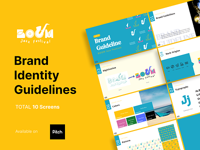 Pitch Playoff : 🎷 Brand Guidelines for BJF ✨ bay beach boat brand brandguide brandguidelines brandidentity branding festival inspiration jazz logo oceanblue pattern pitch playoff saxophone tuban vector yellow
