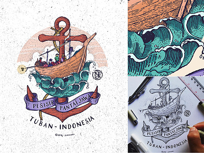 Pesisir Pantai Tuban illustration