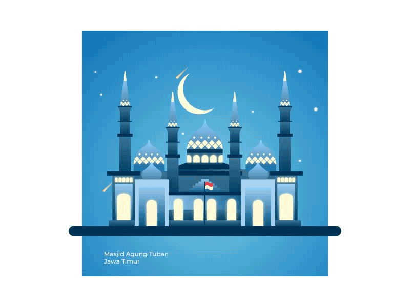 Masjid Agung after effect animation blue eid happy eidmubarak masjid agung mosque motion animation tuban
