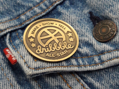 Dribbble Pin - All Star badge button dribbble pin