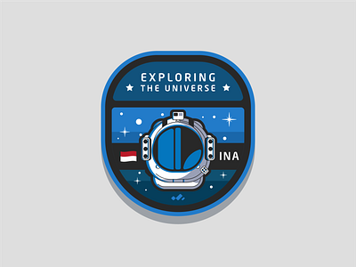 Exploring The Universe branding design flat icon illustration patch space universe vector