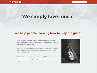 Rifflicks "About page" about guitar map music