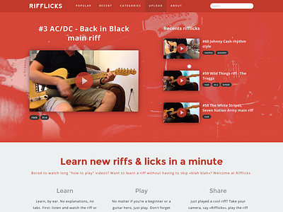 Rifflicks new homepage guitar learn music youtube