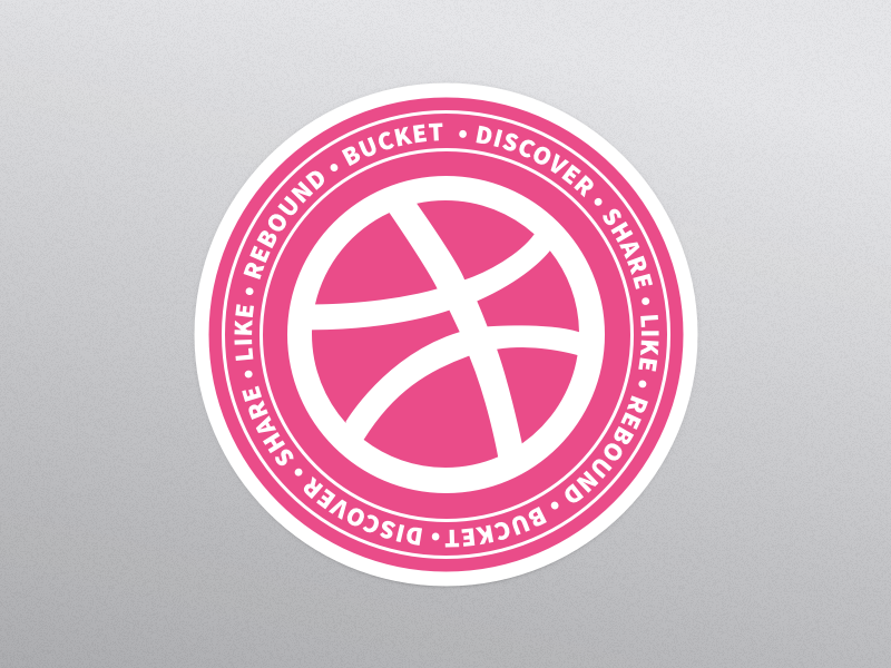 Dribbble sticker circle pink mule dribbble sticker