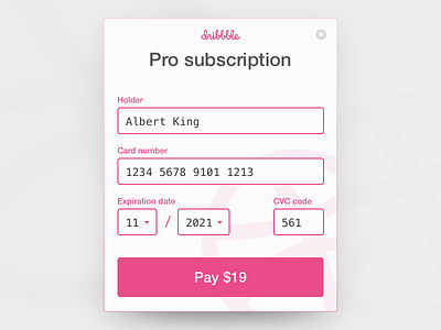 DailyUI 002 - Credit Card Checkout card checkout credit dailyui dribbble