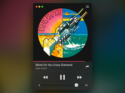 DailyUI 009 - Music Player dailyui music pink floyd player