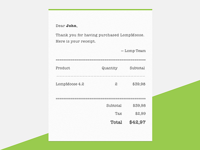DailyUI - Email Receipt dailyui email purchase receipt total
