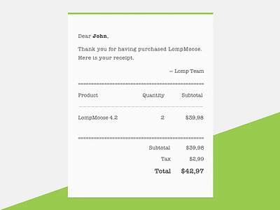 DailyUI - Email Receipt