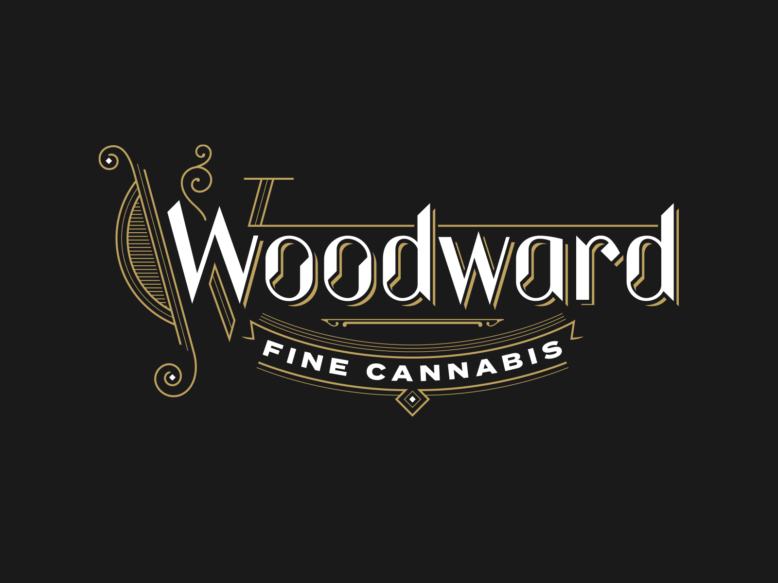 Woodward Fine Cannabis logo brand brand identity cannabis logo logotype okthx type typography woodward fine cannabis
