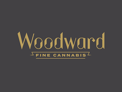 Woodward Fine Cannabis simplified logo branding cannabis charcoal gold identity logo logotype okthx type typography woodward fine cannabis