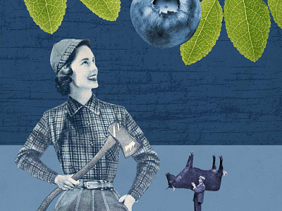 Blue blueberry collage illustration okthx photo vintage wine wine label winery