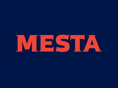 MESTA logo concept branding identity indigo lettering logo logotype mesta okthx red type typography