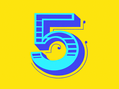 36 days of type - 5 36 days of type 5 design digital illustration illustration letter lettering number numbers numerals procreate typography typography design