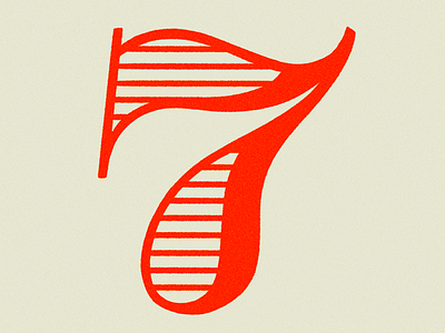 36 days of type - 7 (second option) 36 days of type 7 design digital illustration illustration letter lettering number numbers numerals procreate typography typography design